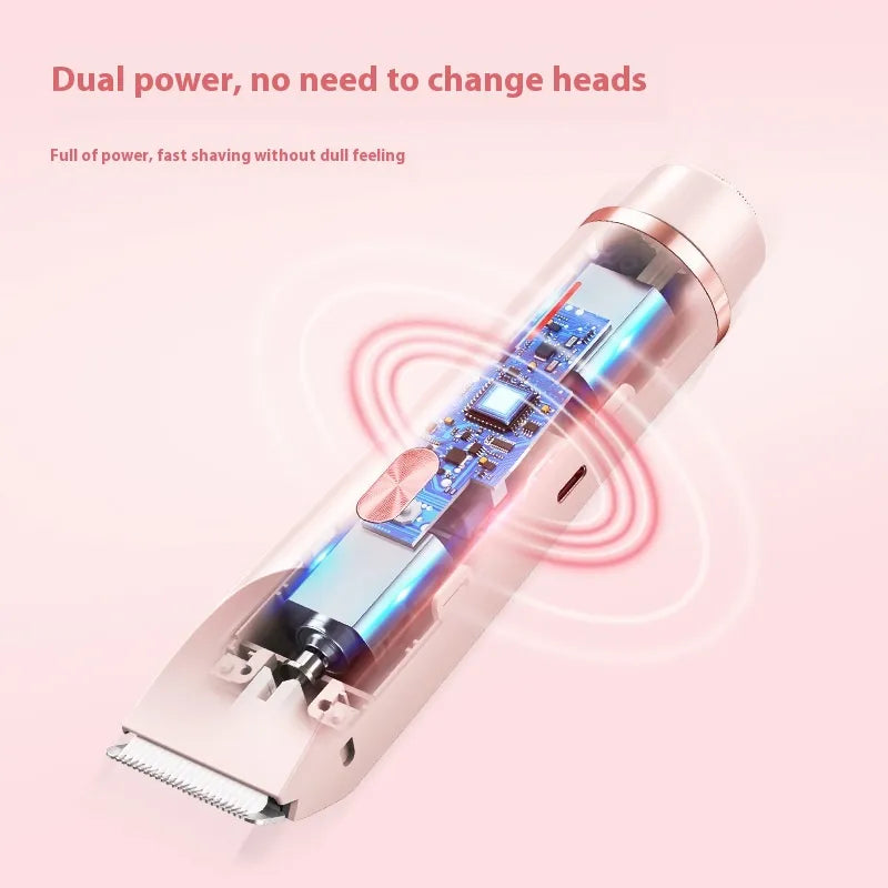 2-in-1 Women's Razor: Wet/Dry Trimmer